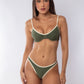 TOP CON ARO + TANGA ASA DELTA VERDE MILITAR CON OFF-WHITE