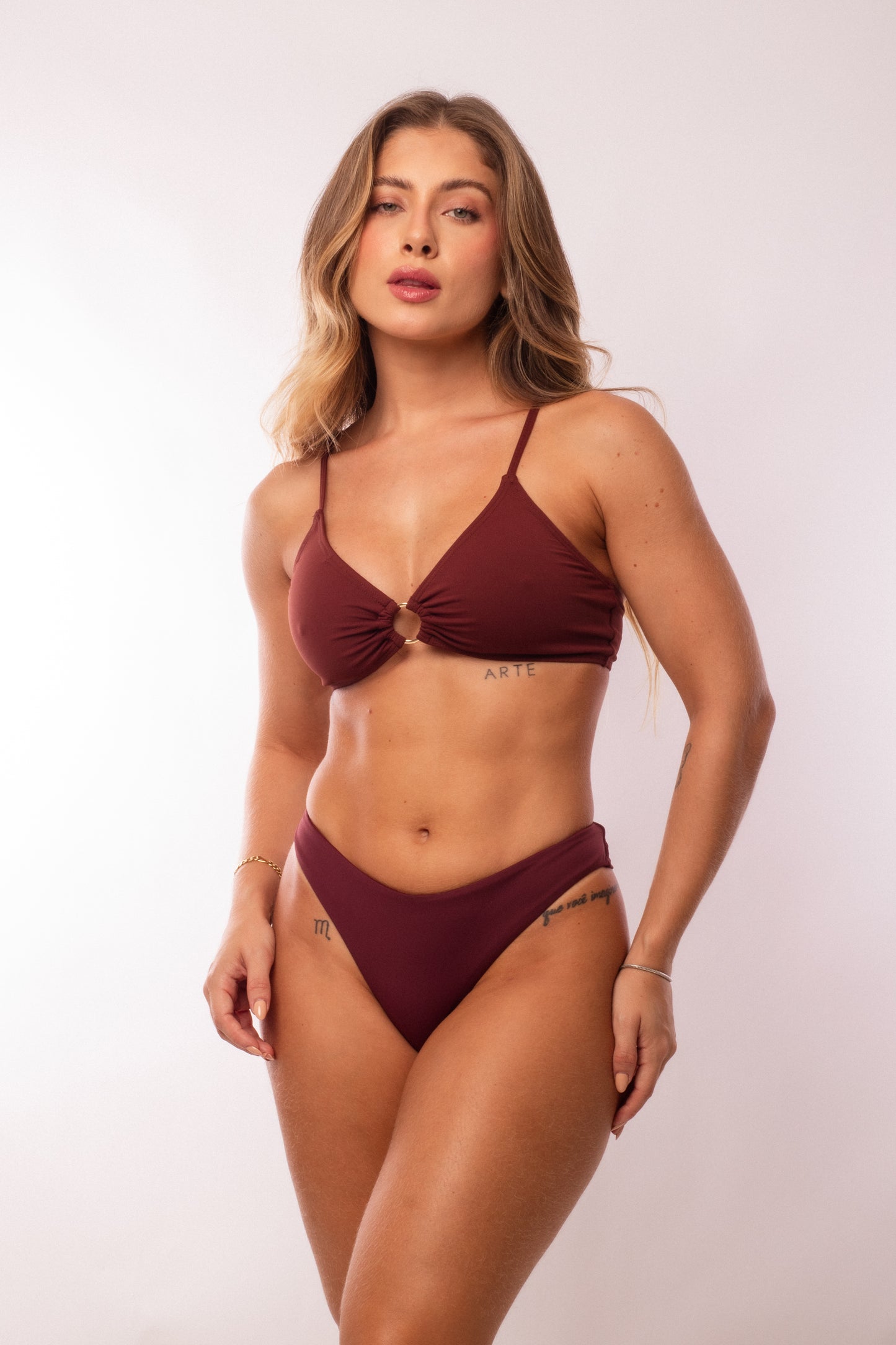 TOP JANA + TANGA ASA DELTA MARRÓN