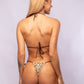 TOP TRIÁNGULO METAL + TANGA CORTINA LAZO CEBRA
