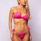 TOP FIJÓ + TANGA RIPPLE CEBRA ROSA CON ROJO