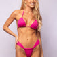 TOP TRIÁNGULO  + TANGA CORTINA ROSA PINK