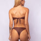 TOP RELLENO METAL + BRASILEÑA LAZO MARRON
